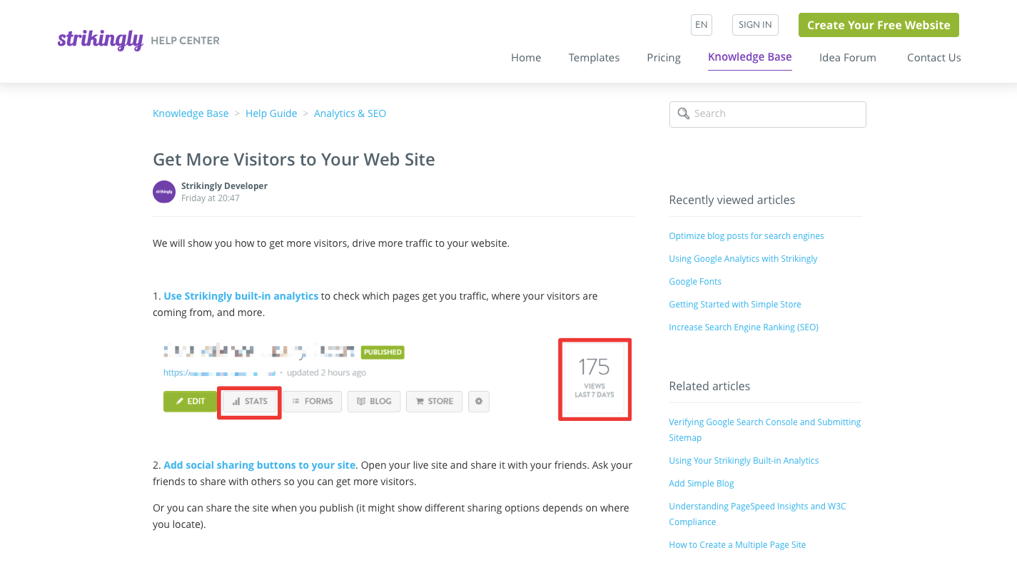 Strikingly Knowledge Base Article Strikingly Knowledge Base Article